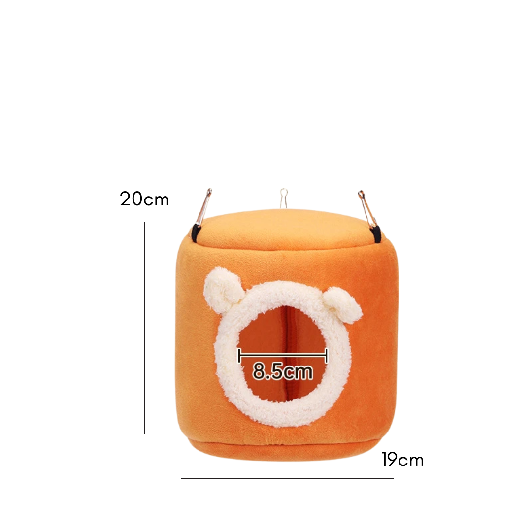 Gabbia Uccelli Arancione Peluche Cotone Nido Caldo Morbido