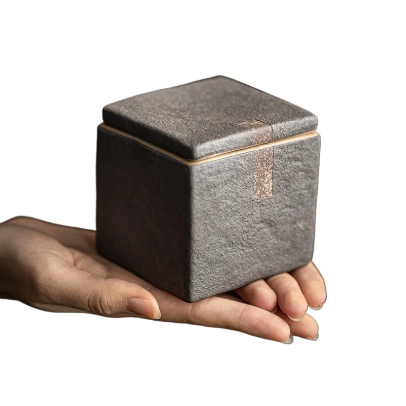 Memoriale Urna Animali Domestici Defunti Colore Grigio Pietra Ceramica Capacità 800ml