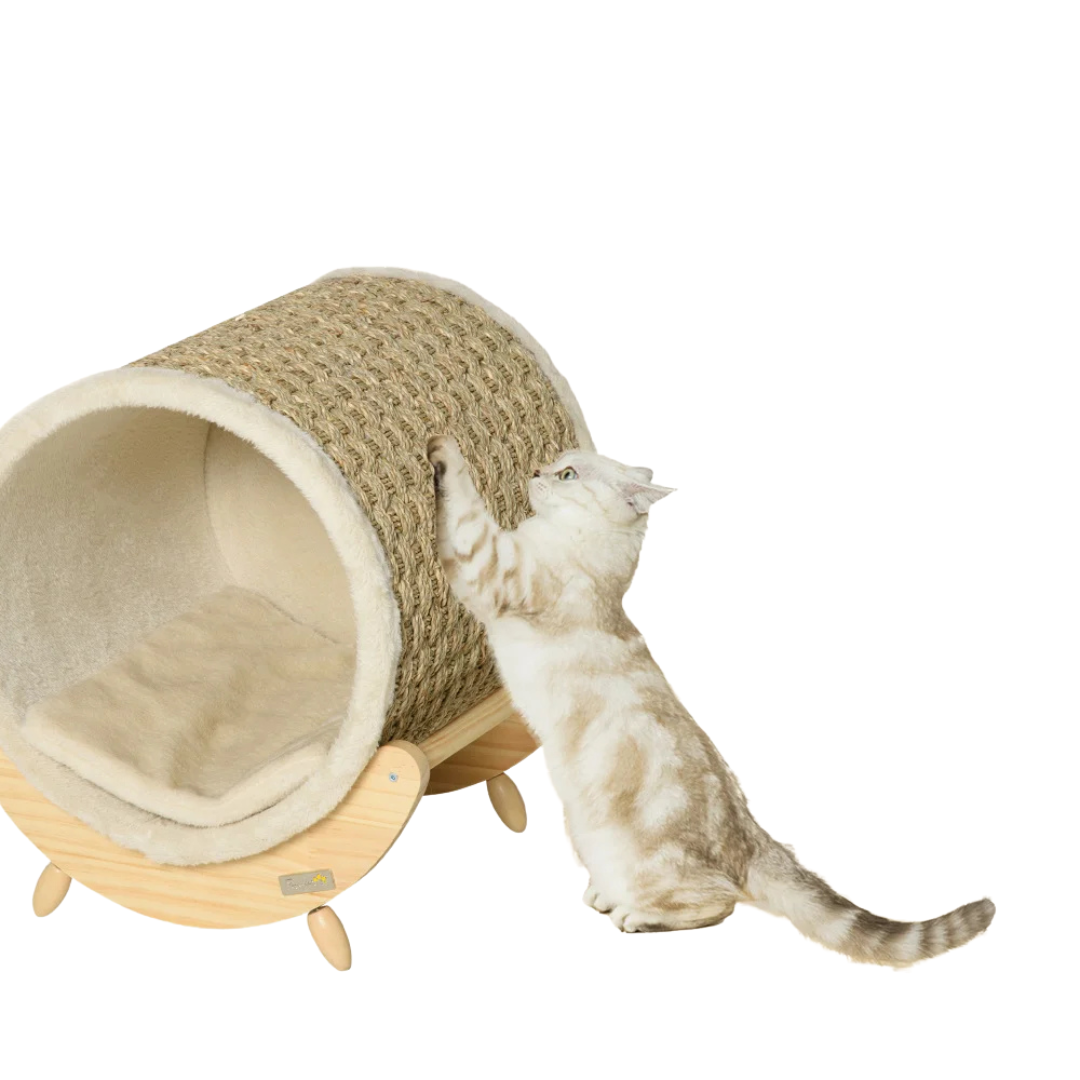 Cuccia Modello Tiragraffi Gatti Morbida Grotta Accessori Animali Domestici