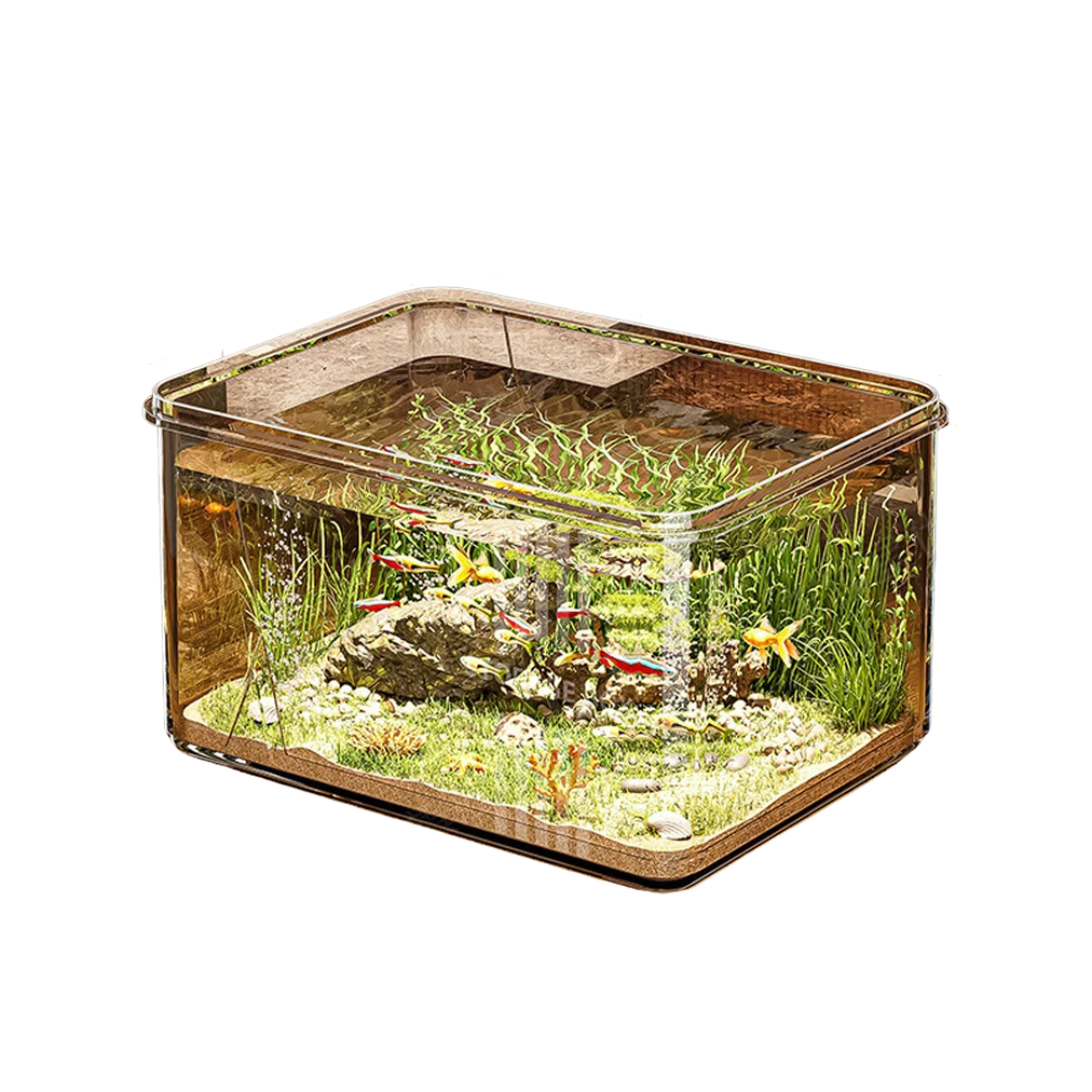 Acquario Trasparente Decorazioni Rettangolare Elegante Grandi Capacità Arredo Casa