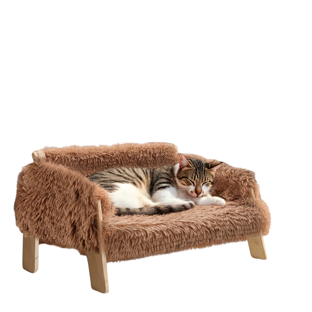 Divano Cuccia Morbido Tessuto Gatti Marrone Accessori Gatti Calda Lavabile