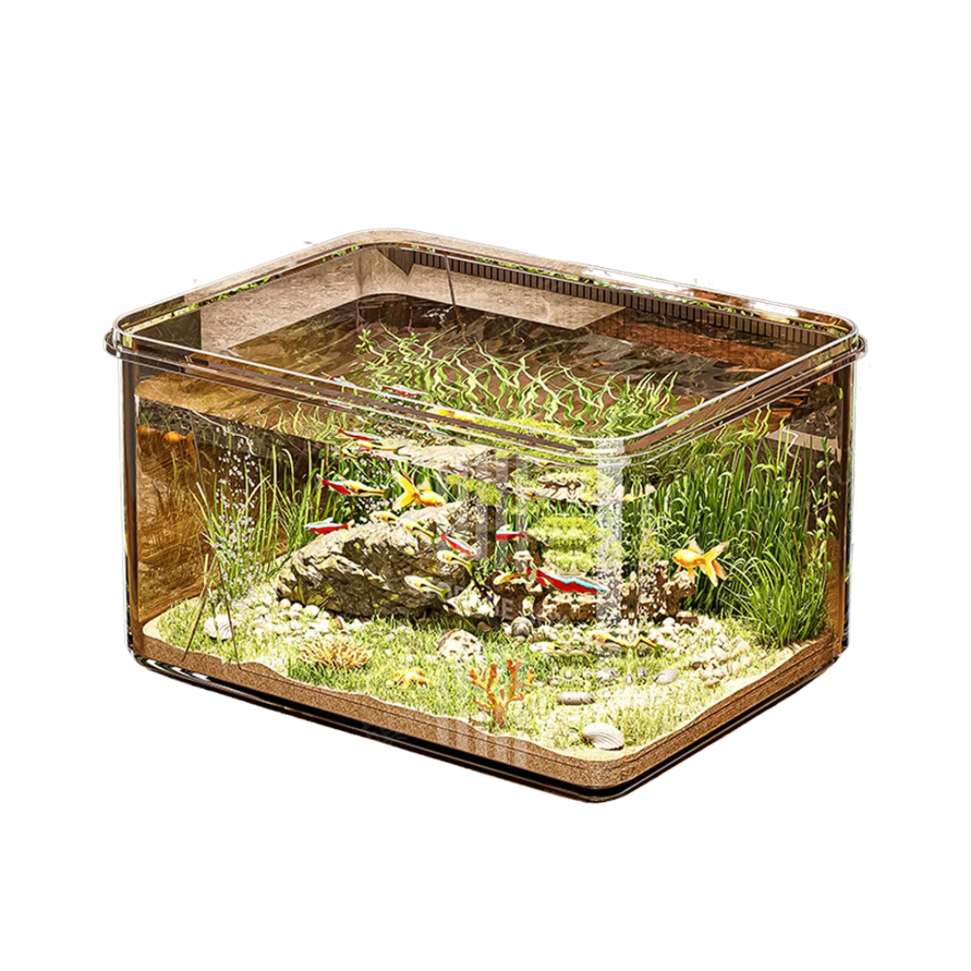 Acquario Trasparente Decorazioni Rettangolare Elegante Grandi Capacità Arredo Casa