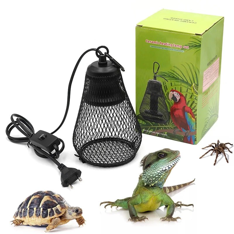 Lampada Riscaldante Rettili Colore Nero Porta Lampada Metallo Diversi Modelli Lampadina - WORLD HAPPY PET