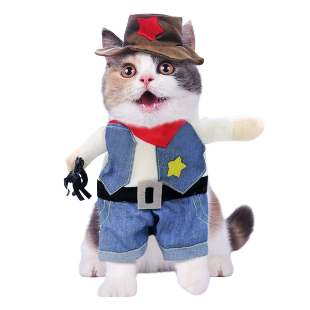 Abbigliamento Animali Costume Cowboy Cappello Diverse Taglie Cani Gatti Simpatico
