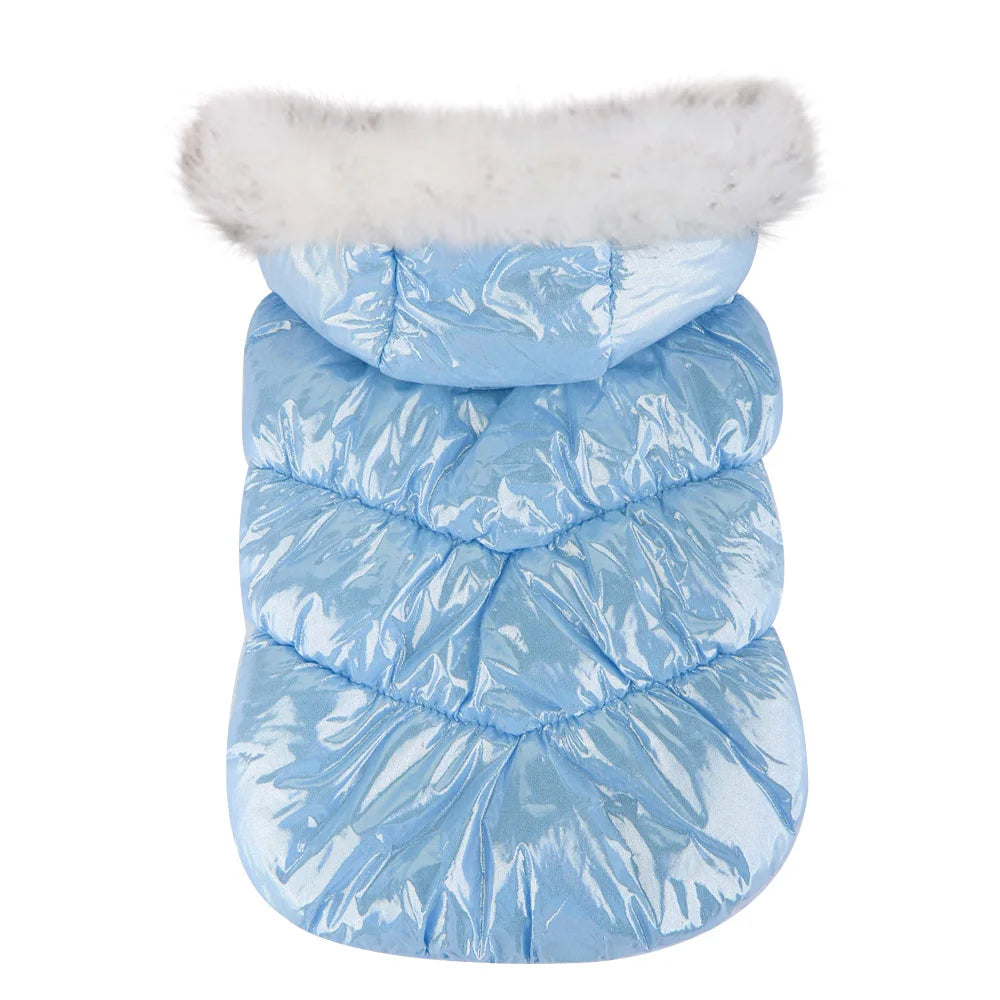 Giubbotto Cani Gatti Cappuccio Impermeabile Giacca Abbigliamento Pelliccia