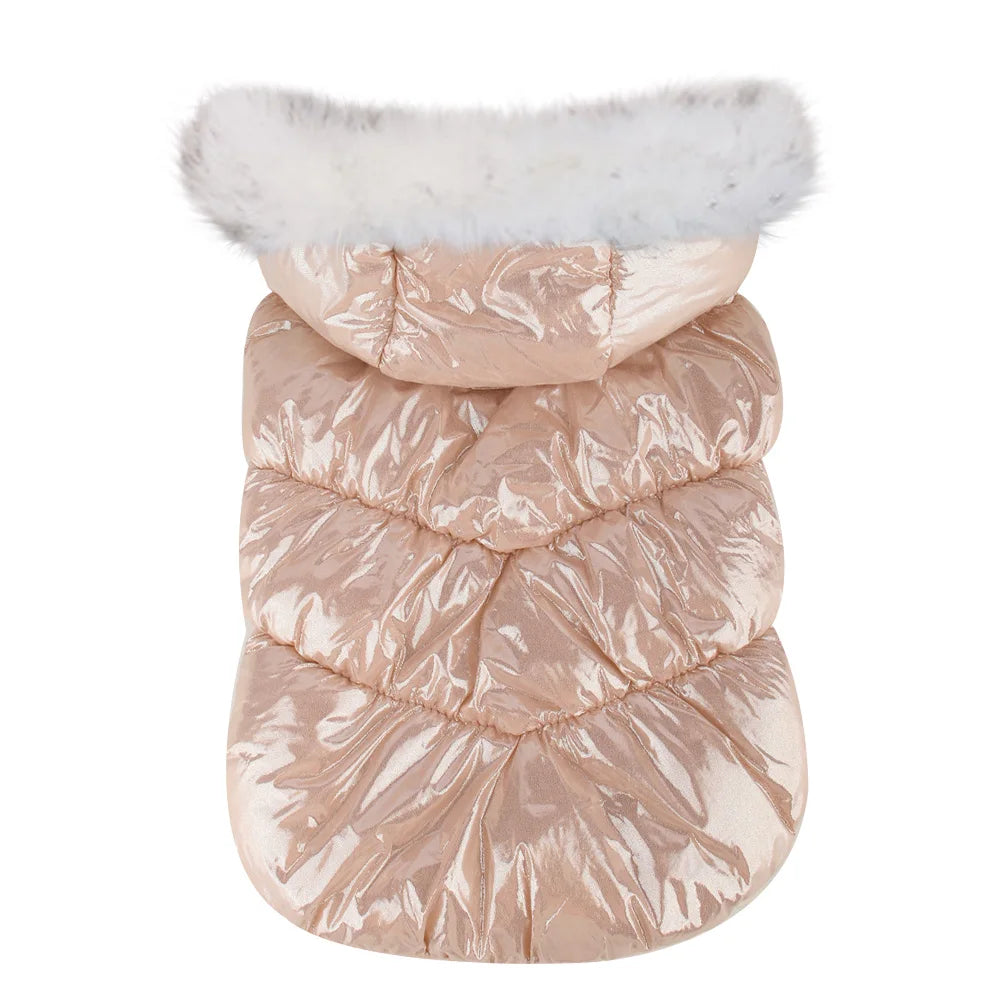 Giubbotto Cani Gatti Cappuccio Impermeabile Giacca Abbigliamento Pelliccia