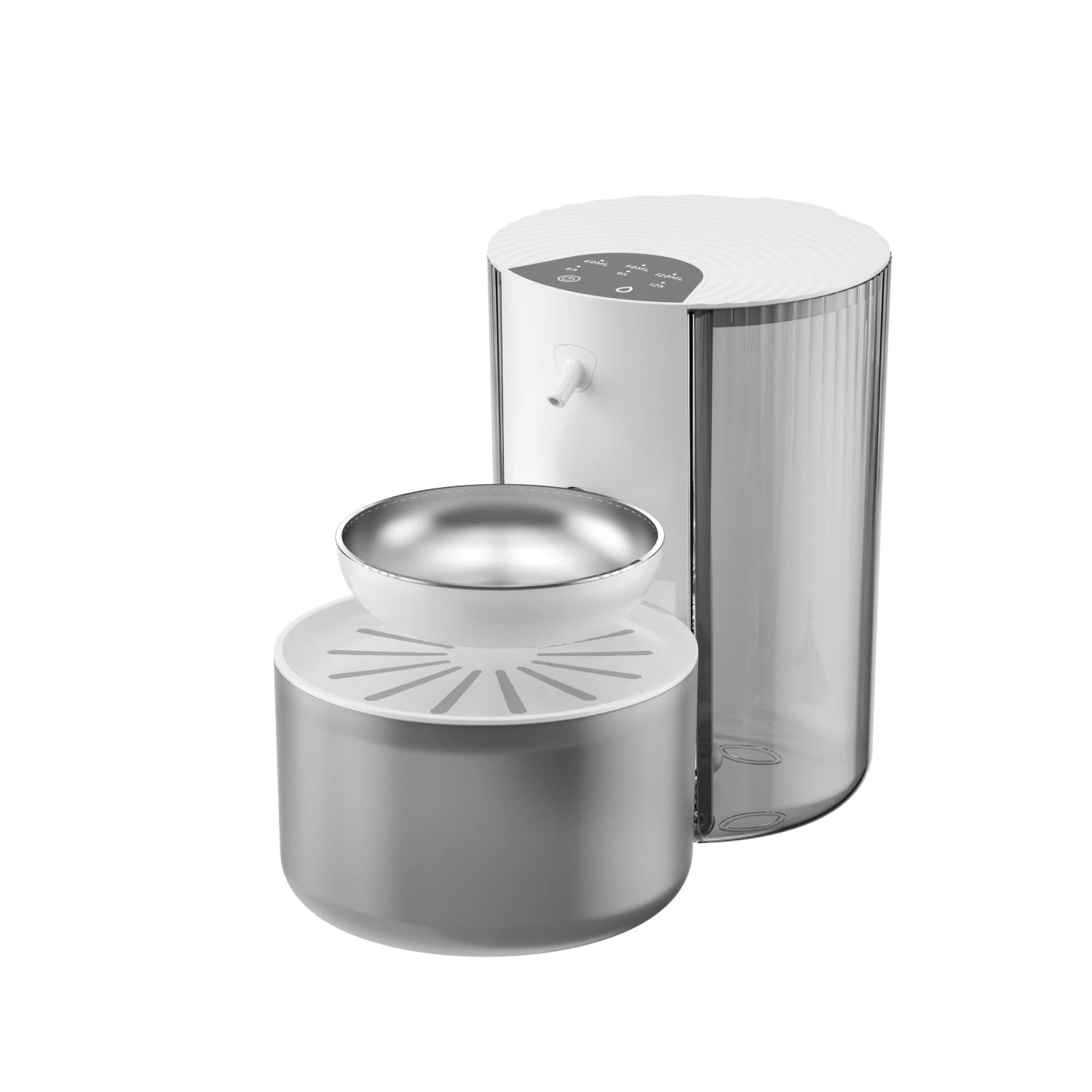 Dispenser Acqua 300ml Colore Beige Bianco Acciaio Inossidabile Animali Domestici Intelligente