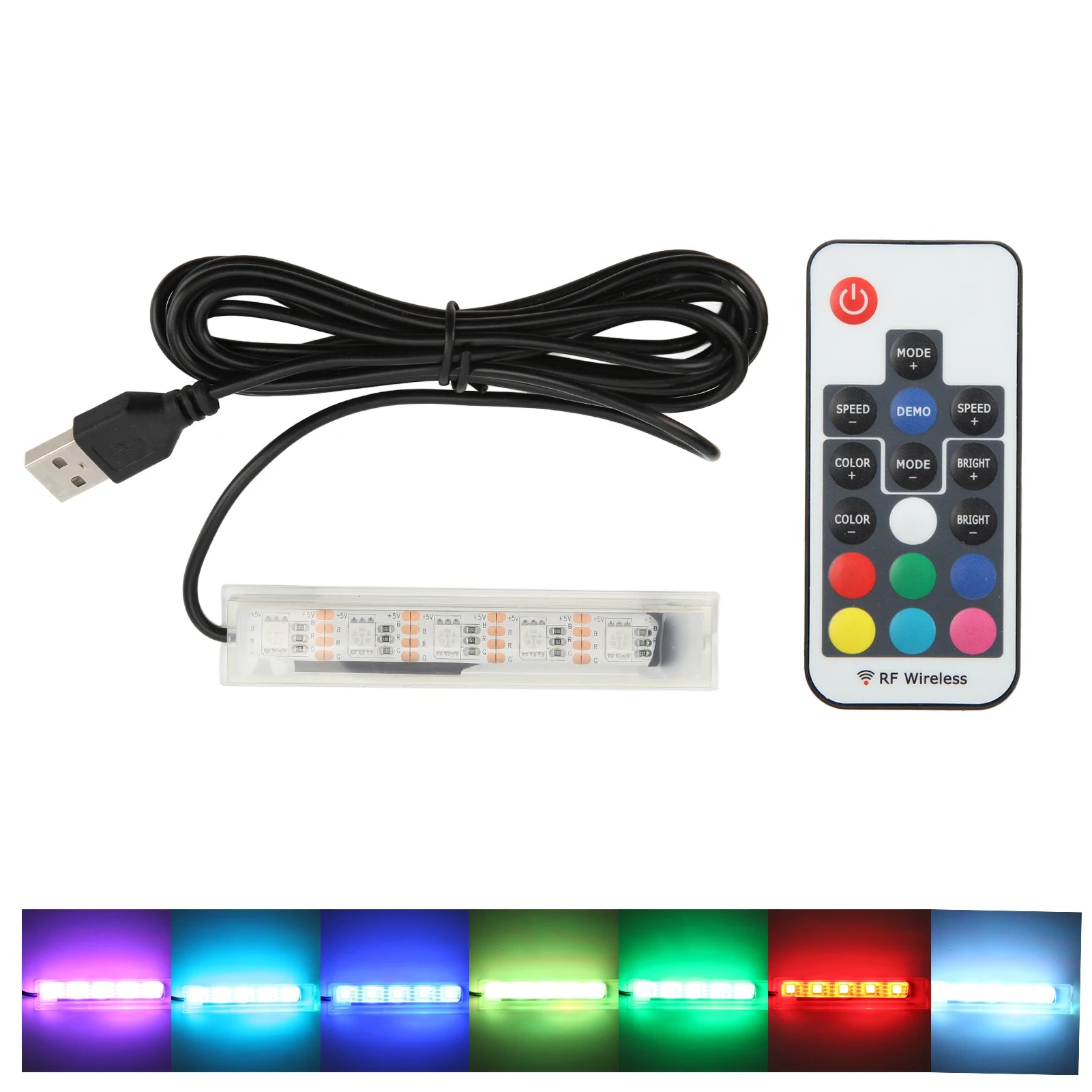 Accessorio Luce Pesci Micro Luce Acquario Telecomando Alimentato USB Lampada LED