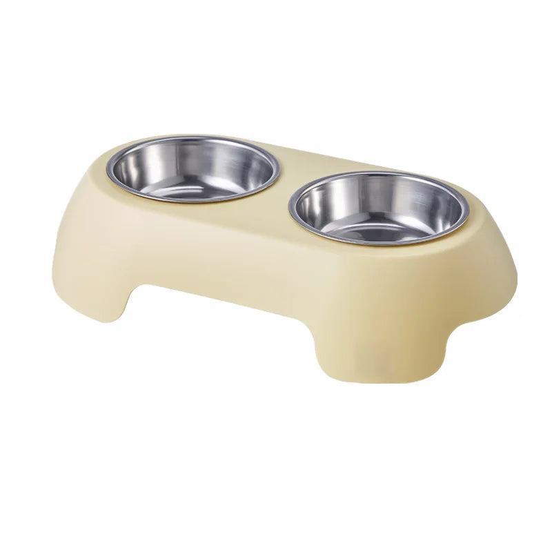 Ciotola 2 Spazi Animali Domestici Colori Pastello Acciaio Inossidabile