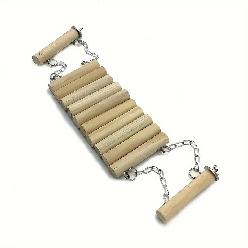 Altalena Legno Pappagalli Giocattolo Arrampicata Supporto Uccelli Altalena Addestramento Uccelli