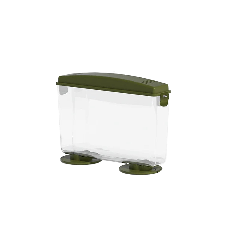 Acquario Colore Trasparente Dettagli Verde Plastica Rigida Piccole Dimensioni