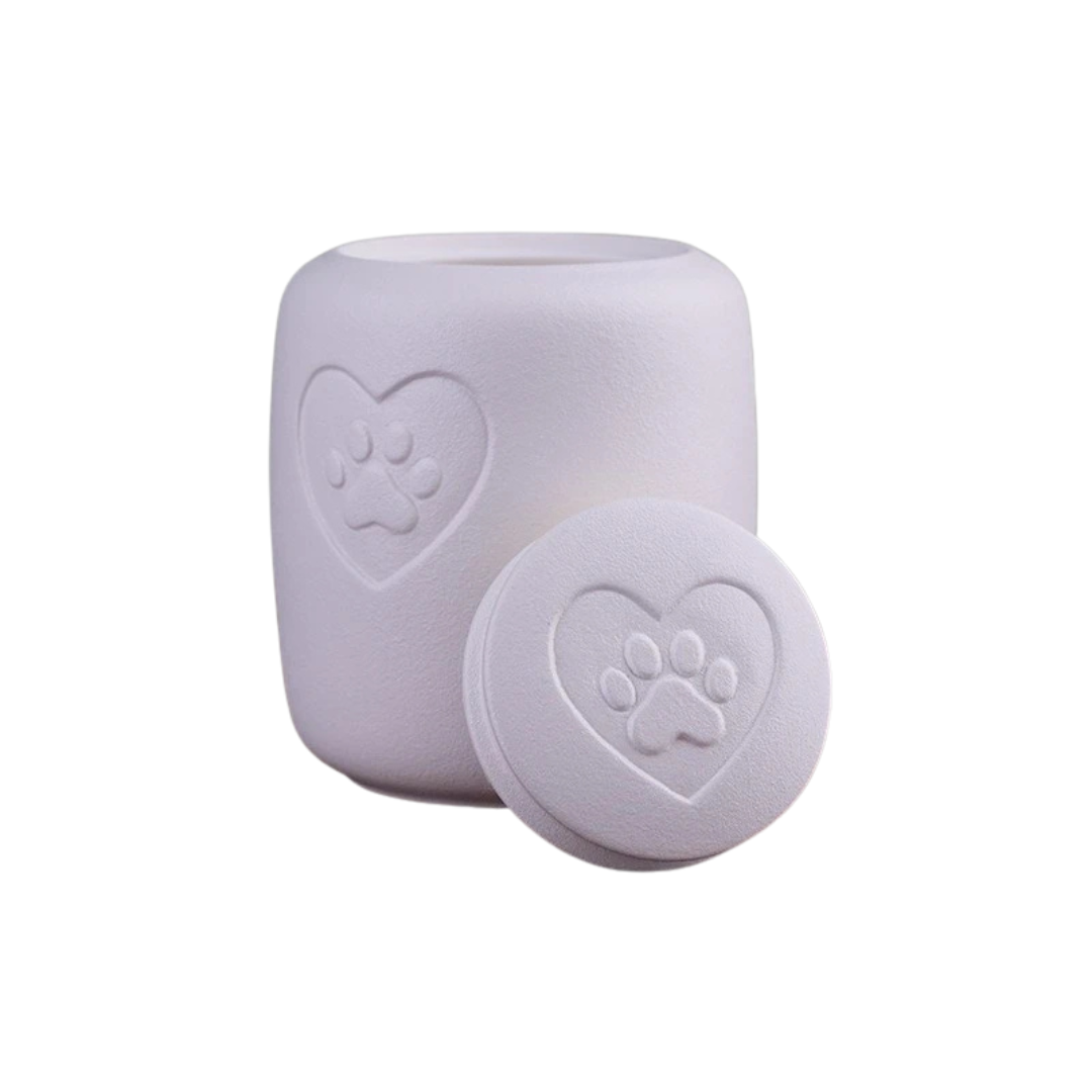 Urna Animali Domestici Colore Bianco Ceramica Memoriale Commemorativo