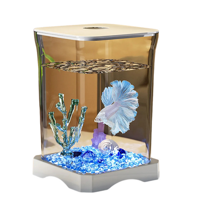 Acquario Rettangolare Tavolo Foro Alimentazione Superiore Decorazione Casa