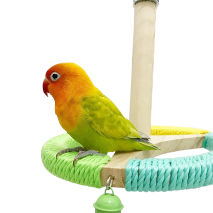 Giocattoli Legno Supporto Interattivo Rotante Pappagalli Creativo