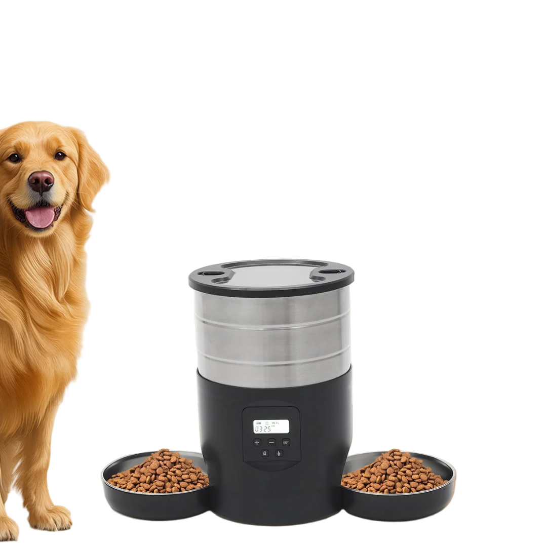 Mangiatoia Automatica Doppia Ciotola Dispenser Grandi Capacità Animali Domestici