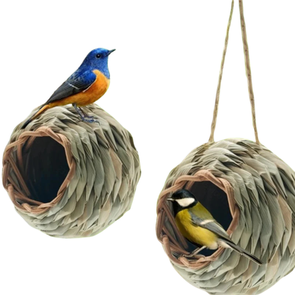 Nido Uccelli Rotondo Intrecciato Gabbia Uccelli Sospesa Rattan