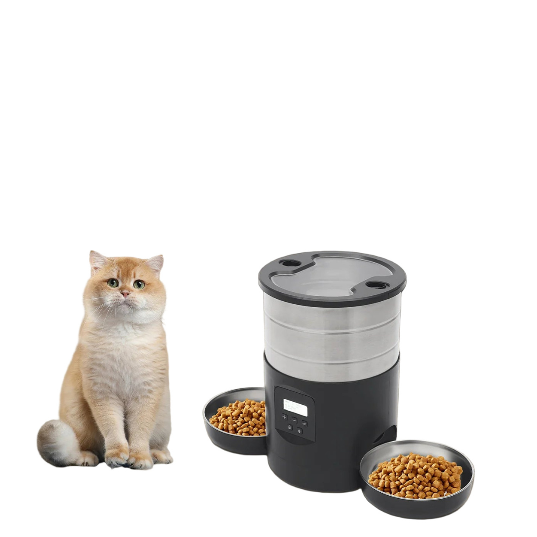 Mangiatoia Automatica Doppia Ciotola Dispenser Grandi Capacità Animali Domestici