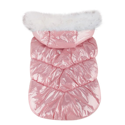 Giubbotto Cani Gatti Cappuccio Impermeabile Giacca Abbigliamento Pelliccia