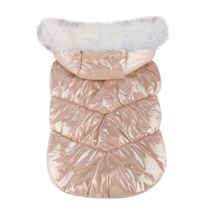 Giubbotto Cani Gatti Cappuccio Impermeabile Giacca Abbigliamento Pelliccia