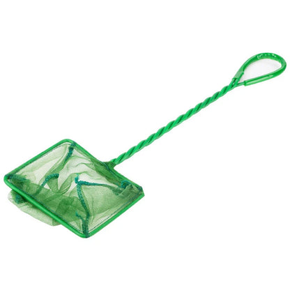 Retino Acquario Colore Verde Plastica Rigida Accessori Pulizia Vasca Pesci