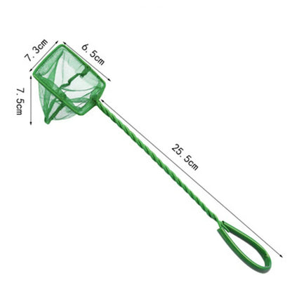 Retino Acquario Colore Verde Plastica Rigida Accessori Pulizia Vasca Pesci