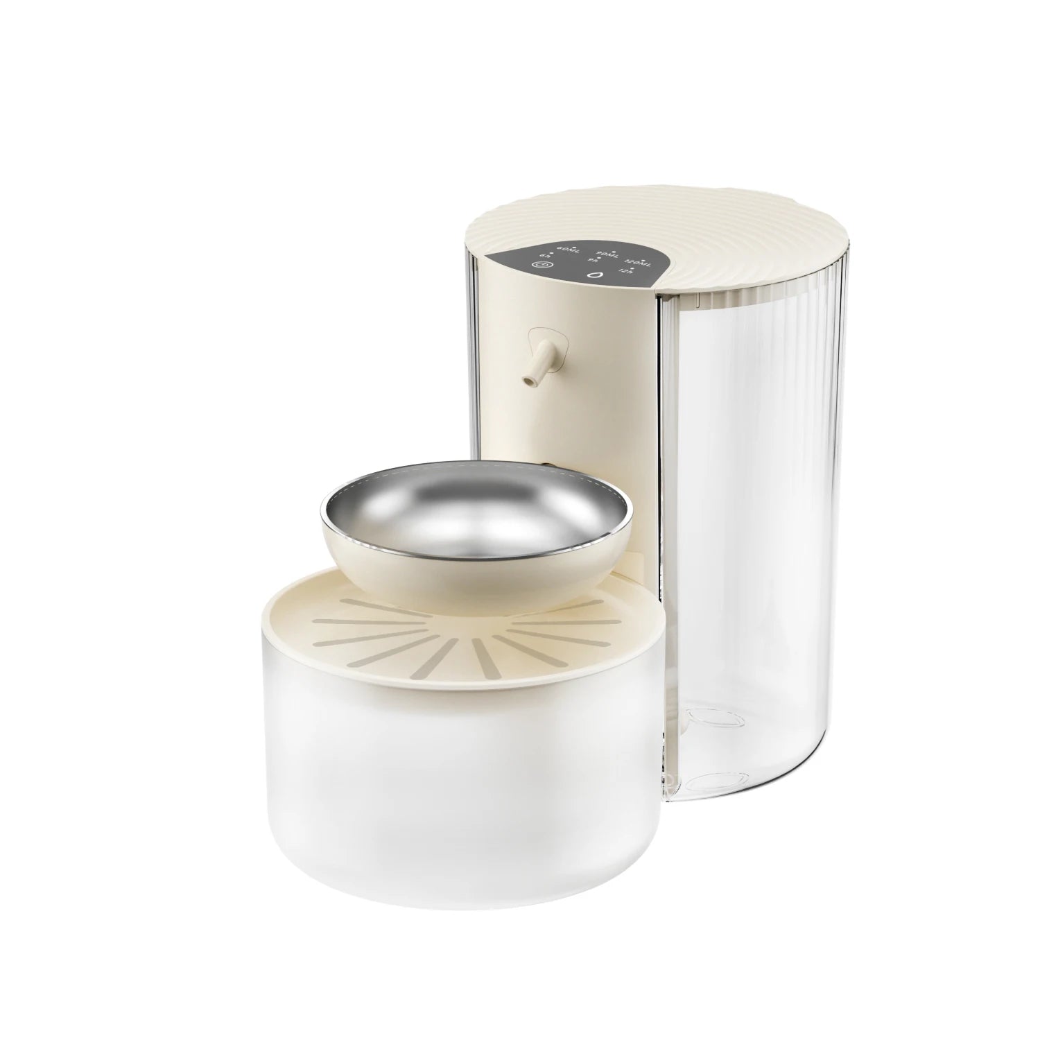 Dispenser Acqua 300ml Colore Beige Bianco Acciaio Inossidabile Animali Domestici Intelligente