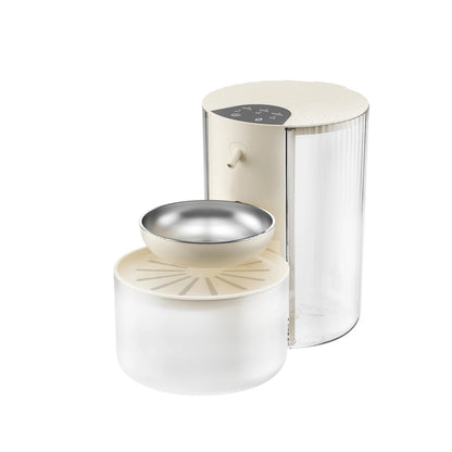 Dispenser Acqua 300ml Colore Beige Bianco Acciaio Inossidabile Animali Domestici Intelligente