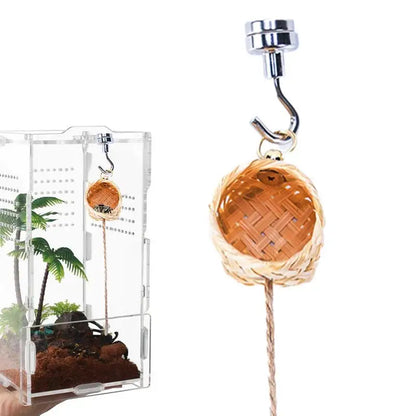 Decorazione Gabbia Sospeso Marrone Metallo Corda Habitat Decorativo