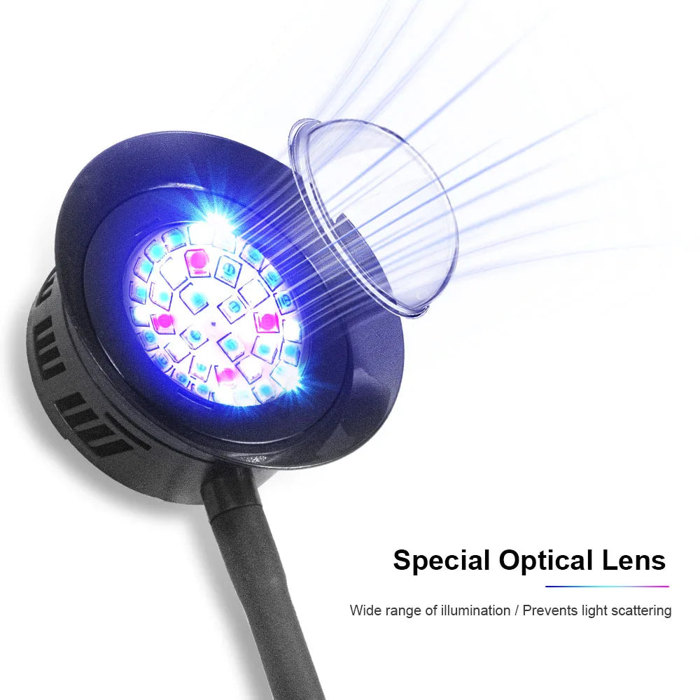 Lampada Acquario Colore Nero Timer 3 Modalità ABS Reclinabile 30W