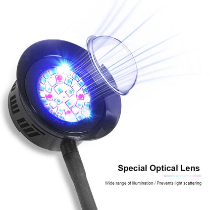 Lampada Acquario Colore Nero Timer 3 Modalità ABS Reclinabile 30W