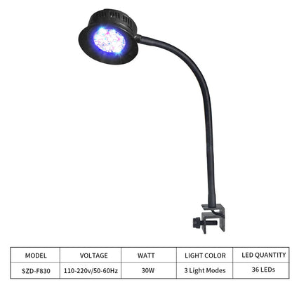 Lampada Acquario Colore Nero Timer 3 Modalità ABS Reclinabile 30W