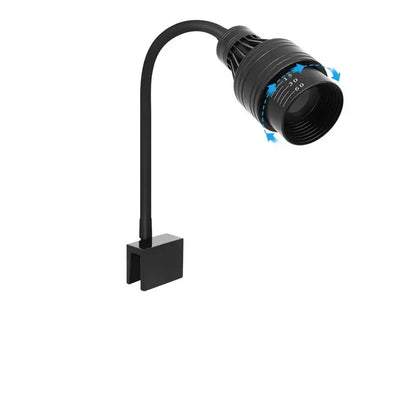 Acquario Luci LED Diversi Colori Watt Alluminio Plastica Rotabile Colore Nero