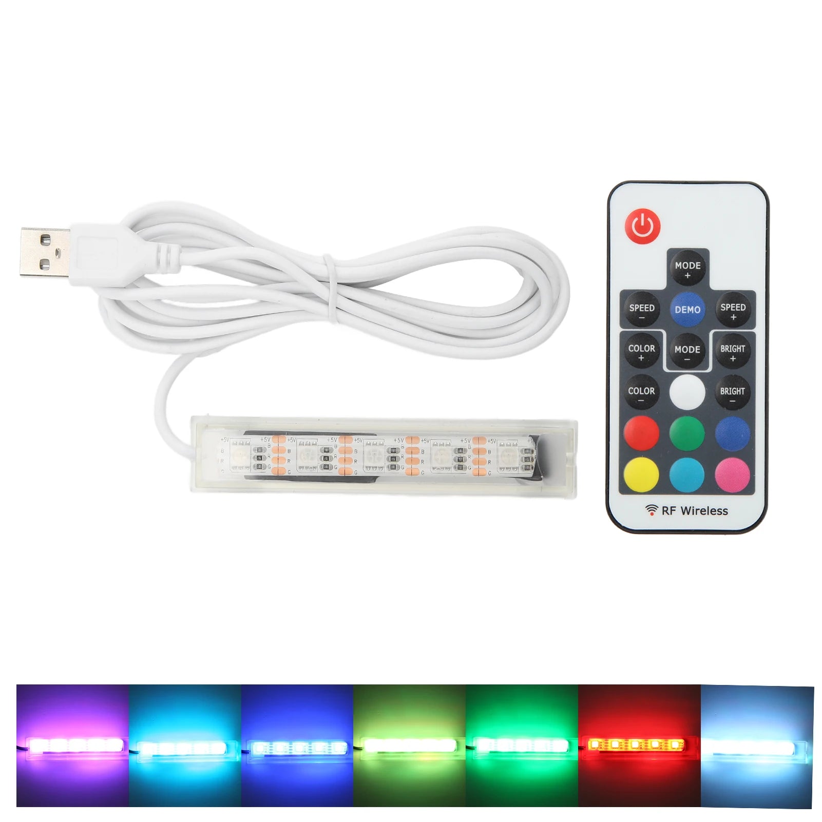 Accessorio Luce Pesci Micro Luce Acquario Telecomando Alimentato USB Lampada LED