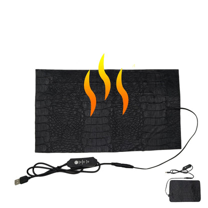 Tappeto Rettili Colore Nero Interruttore Riscaldabile Alimentatore USB Diverse Dimensioni