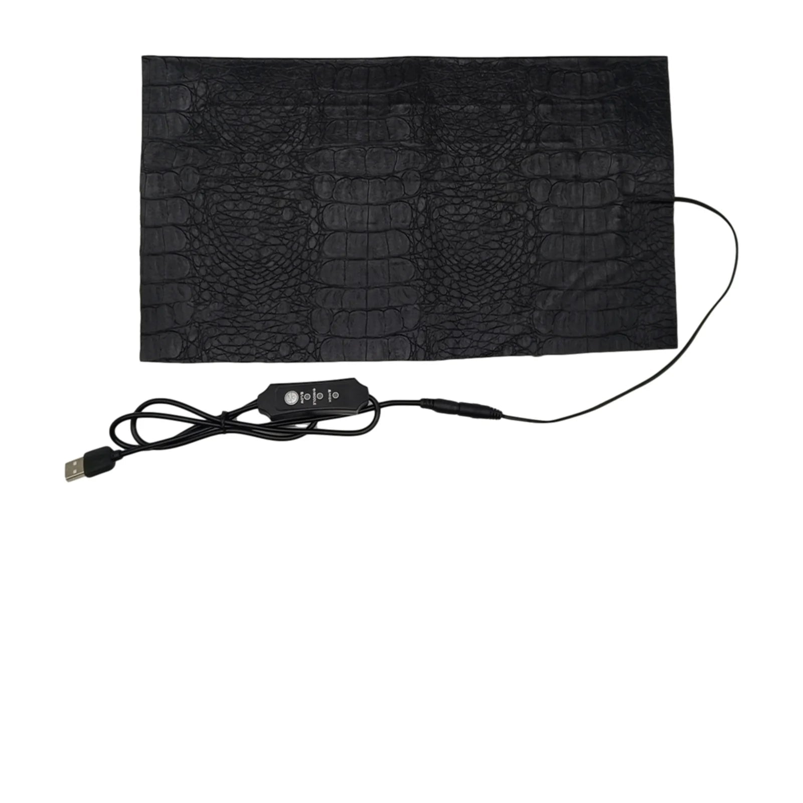 Tappeto Rettili Colore Nero Interruttore Riscaldabile Alimentatore USB Diverse Dimensioni