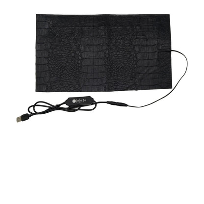 Tappeto Rettili Colore Nero Interruttore Riscaldabile Alimentatore USB Diverse Dimensioni